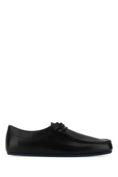 Jil Sander Black Leather Hood Loafers