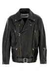 Jil Sander Leather Jacket Featuring Belted Waist And Zip Pockets In Black