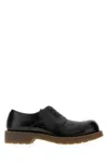 Jil Sander Round Toe Leather Lace-up Shoes With Chunky Sole In Black