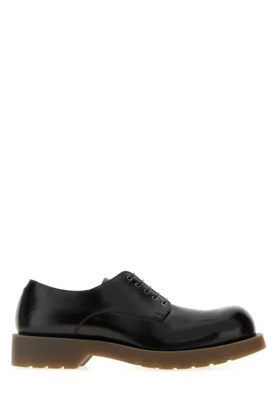 JIL SANDER BLACK LEATHER LACE-UP SHOES