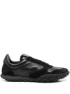 Jil Sander Suede Panel Round Toe Rubber Sole Sneakers In Black