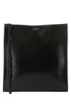 Jil Sander Black Leather Large Tangle Shoulder Bag In Black