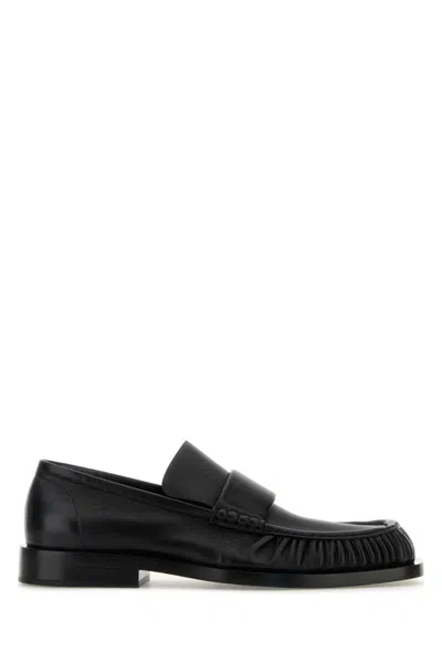 JIL SANDER BLACK LEATHER LOAFERS