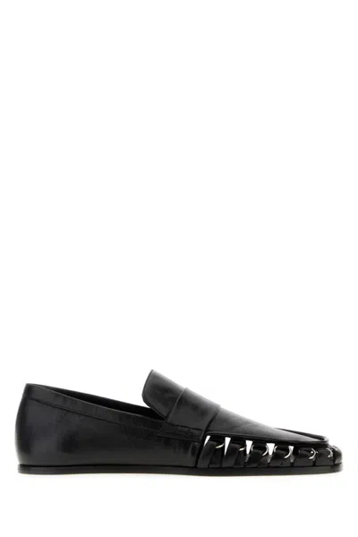 JIL SANDER BLACK LEATHER LOAFERS
