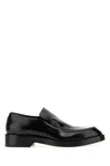 Jil Sander Leather Loafers With Round Toe And Low Block Heel In Black