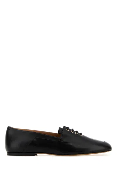 Jil Sander Black Leather Loafers