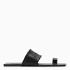 JIL SANDER BLACK LEATHER LOW SANDALS FOR WOMEN BY JIL SANDER