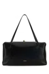 Jil Sander Women Black Leather Medium Goji Pillow Shoulder Bag