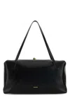Jil Sander Women Black Leather Medium Goji Pillow Shoulder Bag
