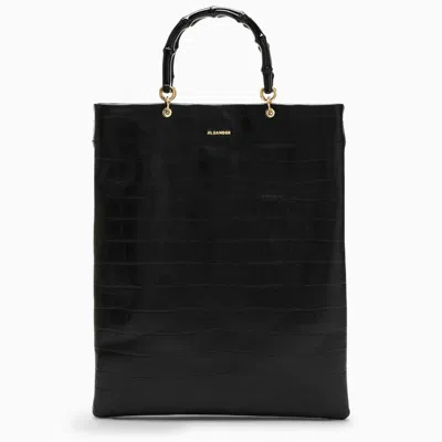 Jil Sander Black Leather Medium Shopping Bag