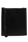 Jil Sander Black Leather Medium Tangle Shoulder Bag In Black
