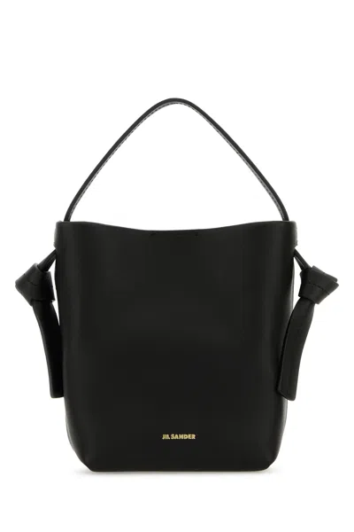 Jil Sander Black Leather Mini Knot Handbag