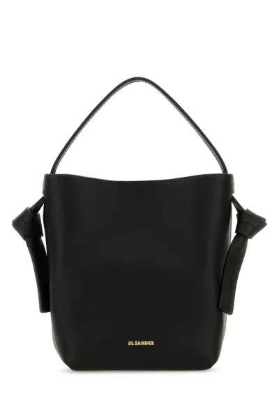 Jil Sander Black Leather Mini Knot Handbag