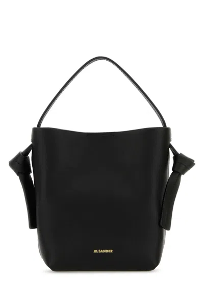Jil Sander Black Leather Mini Knot Handbag