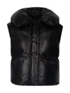 Jil Sander Leather Padded Gilet In Black
