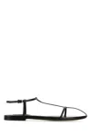Jil Sander Black Sandals With Ankle Buckle Closure In Leather Woman