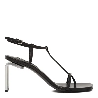 Jil Sander Black Leather Sandals