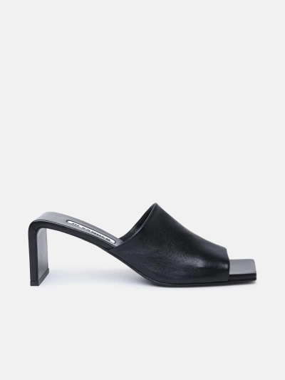 Jil Sander Black Leather Sandals