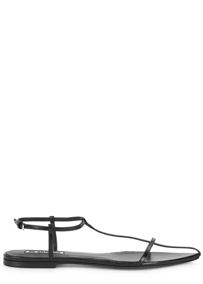 Jil Sander Women Black Sandals With Ankle Buckle Closure In Leather Woman