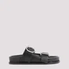 Jil Sander Leather Sandals With Double Buckle In Black