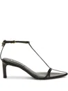 Jil Sander Leather Sandals With Weaved Straps In Black