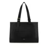 Jil Sander Black Shopping Rectangular Leather Tote In Black