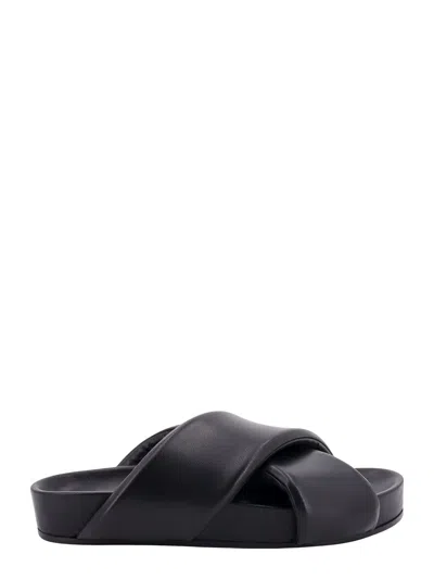 Jil Sander Black Leather Slides