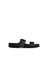 Jil Sander Black Leather Slippers Men In Black