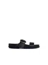 Jil Sander Black Leather Slippers Men In Black