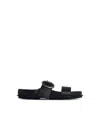 Jil Sander Black Leather Slippers Men In Black