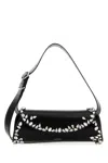 Jil Sander Small Cannolo Crystal Shoulder Bag In Black