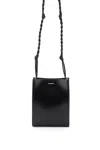 Jil Sander Black Leather Small Tangle Crossbody Bag In Black
