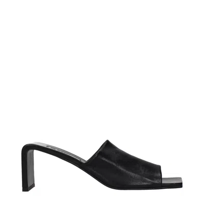 Jil Sander Black Leather Stiletto Heel Sandals