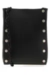 Jil Sander Black Leather Tangle Crossbody Bag In Black