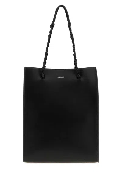 Jil Sander Black Leather Tangle Shopping Bag