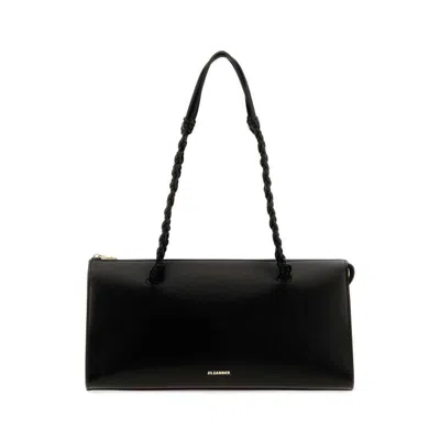 Jil Sander Black Leather Tangle Tent Shoulder Bag 001 Borse A Mano