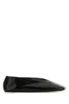 Jil Sander Square-toe Leather Ballerina Shoes In Black