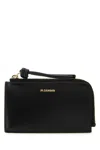 Jil Sander Women Black Leather Wallet In Black