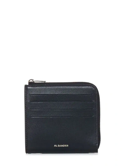 Jil Sander Black Leather Wallet