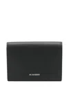 Jil Sander Black Leather Wallet With Logo In Black