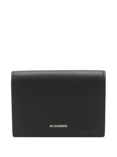 Jil Sander Black Leather Wallet With Logo
