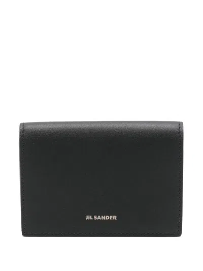 Jil Sander Black Leather Wallet With Logo