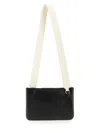 Jil Sander Black Lg Sheepskin Link Shoulder Bag In Black