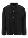 Jil Sander Black Shirt-jacket With Logo In Black