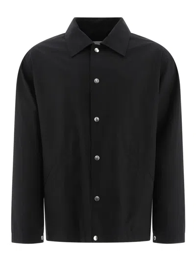 JIL SANDER BLACK LIGHTWEIGHT COTTON POPLIN JACKET