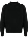Jil Sander Wool Sweater With Cut-out Shoulders And Sleeves In Black