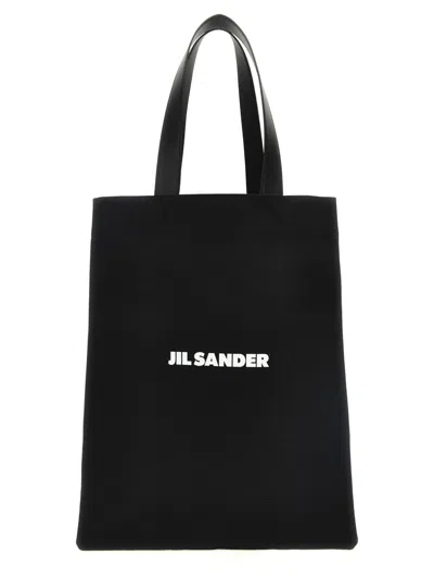 Jil Sander Black Logo Large Tote
