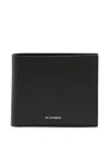 Jil Sander Logo Detailed Bi-fold Wallet In Black