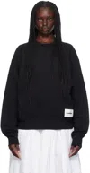 Jil Sander Black Logo Patch Sweatshirt In 001 Black