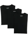 Jil Sander Short Sleeve 3 Pack T-shirt Set Clothing In Black
